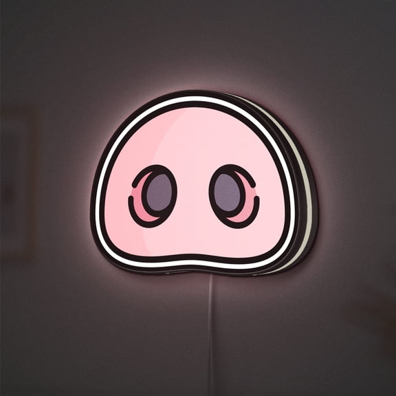 Pig's Nose 3D Novelty Light Box, Wildlife and Farm Animal Decor for Nature Themed Interiors (Height 8 inch, 20cm)