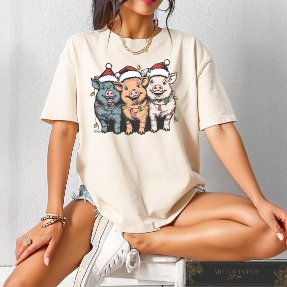 Pig season Shirt, Merry Pigmas T-shirt, season Pig Sweater, Pig Lover, Farmer season T-shirt, Pig Tshirt, F3755 All Size S-5Xl