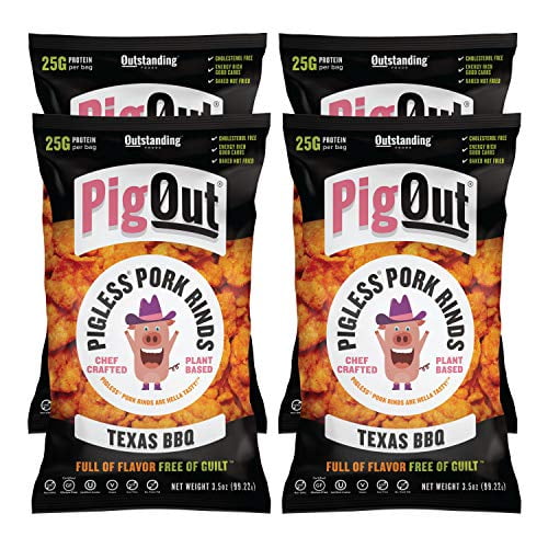 PigOut Pigless Pork Rinds High Protein & Low Sugar PlantBased