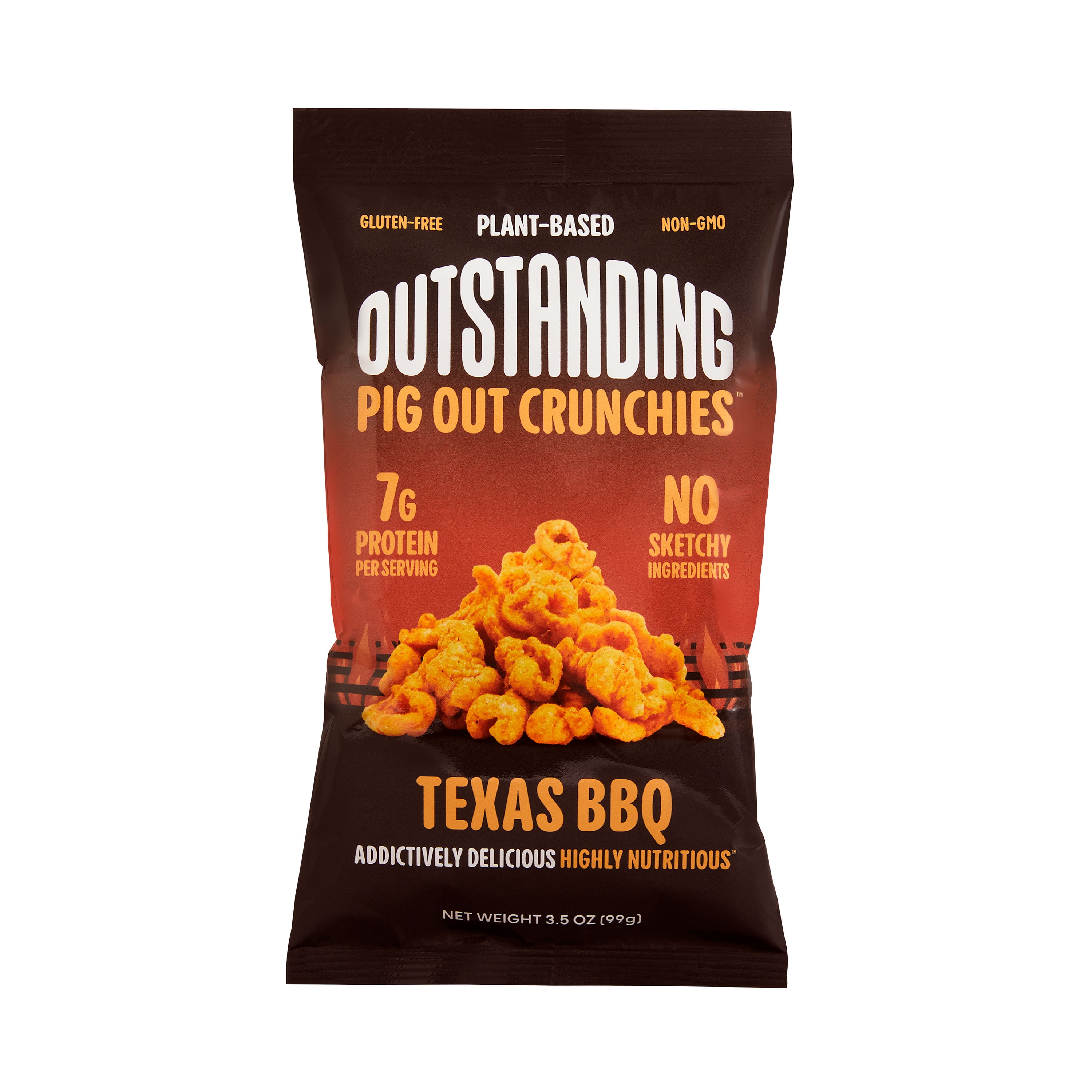 PigOut Plant Based Pigless Pork Rinds Texas BBQ 3.5 oz