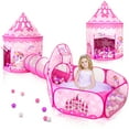 thumbnail image 1 of PigPigPen 3pc Polyester Princess Castle Ball Pit Tent for Toddlers with Pop-up Tunnel Indoor Outdoor, 1 of 7