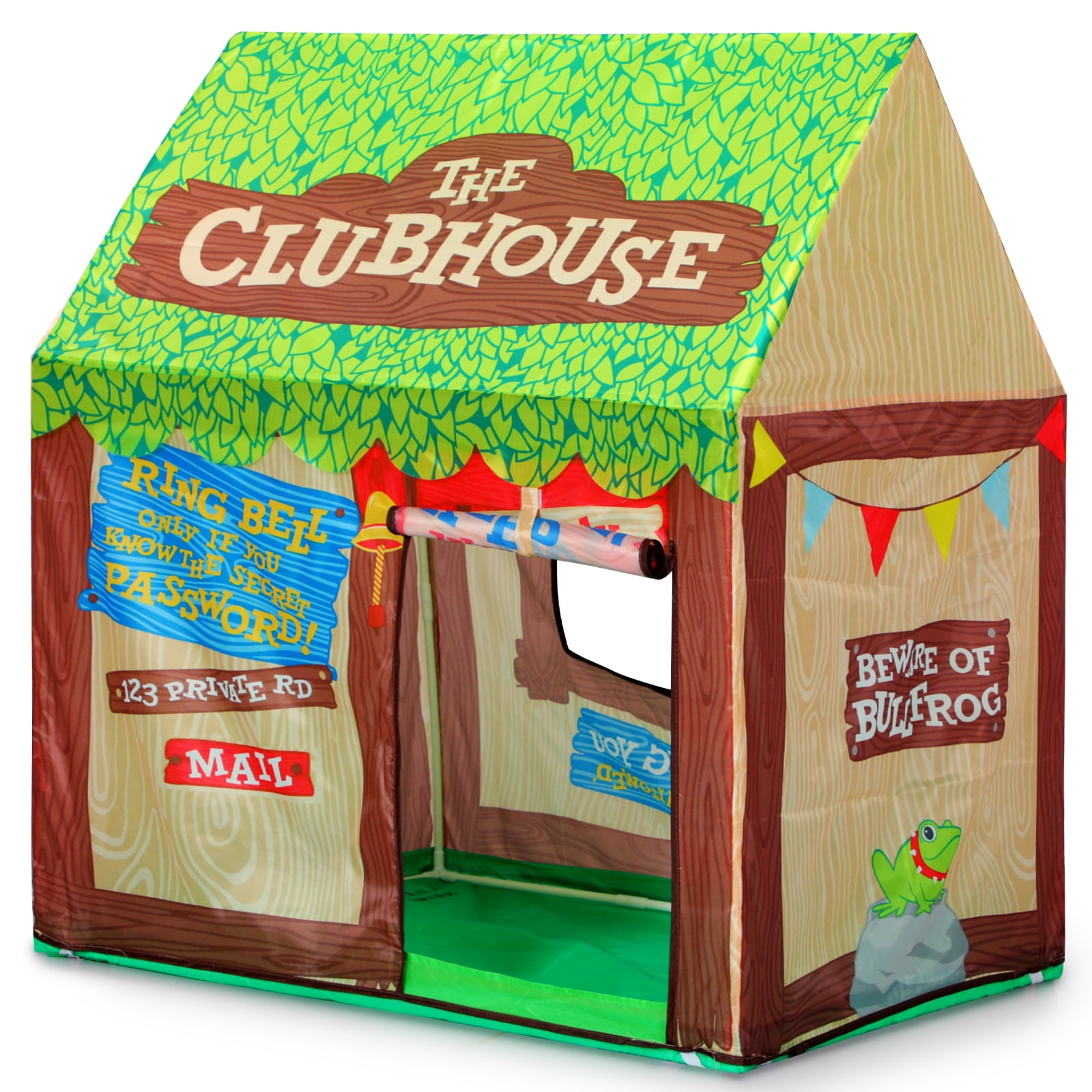 PigPigPen Play Tent for Kids 3-8 Years Toddlers with Roll-up Door Canvas Indoor Outdoor Playhouse