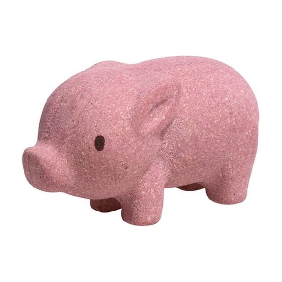 PlanToys® Pig Wooden Montessori Imaginative and Creative Play Toy | Language Development, Social Interaction and Early Coordination Activity | Eco Friendly Animal Figurine for Meaningful Play