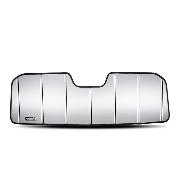 Pigenius Windshield Sun Shade for 2018 2019 2020 2021 2022 Jeep Wrangler JL, 2020 2021 2022 Jeep Gladiator - Ultimate Folding Sunshade - Grey