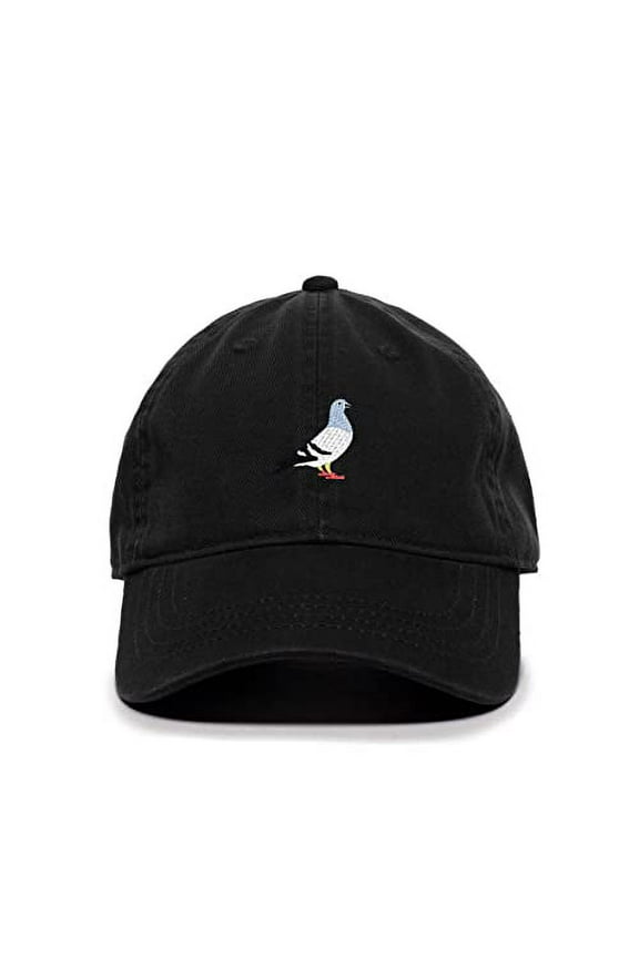 Pigeon Baseball Cap Embroidered Cotton Adjustable Dad Hat Black