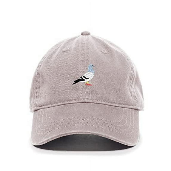 Pigeon Baseball Cap Embroidered Cotton Adjustable Dad Hat Light Grey