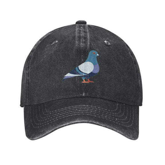 Pigeon Baseball Cap Golf Dad Hat Adjustable Washed Denim Trucker Hats Unconstructed Snapback Cap for Men Women Unisex Adult,Black