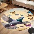 thumbnail image 1 of Pigeon Butterfly Garden Art Round Carpet Living Room Bedroom Home Decoration Coffee Table Mat Lounge Rug Chair Mats, 1 of 5