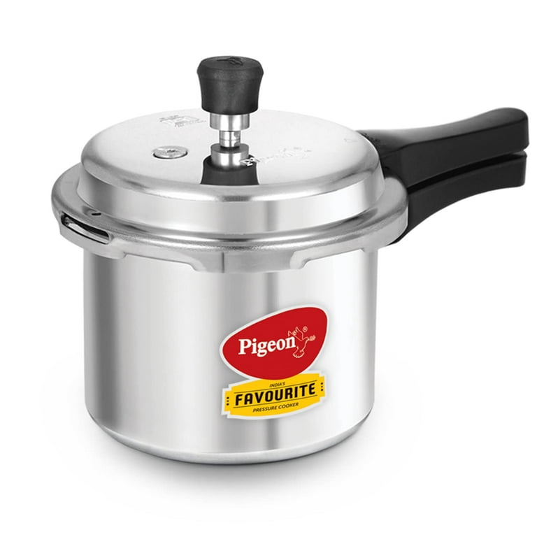 Pigeon By Stovekraft Special Aluminium Pressure Cooker With Outer Lid Induction And Gas Stove Compatible 3 Litre Capacity For Healthy Cooking Silver