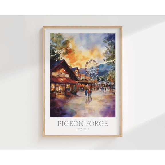 Pigeon Forge Poster Tennessee Wall Art Home Decor Poster, Unframed Size 8x12