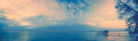 Pigeon Lake Sunset Canvas Art - Roberta Murray (12 x 36)