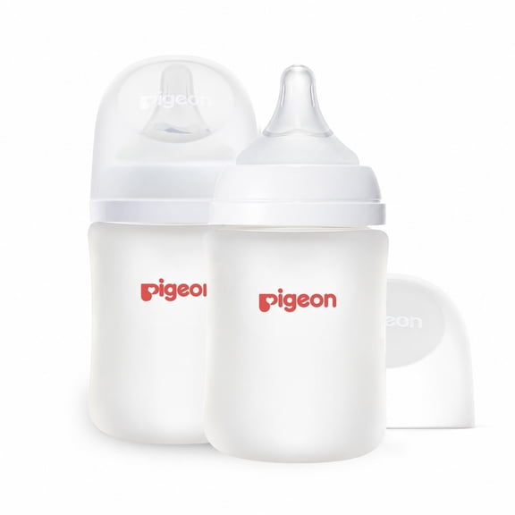 Pigeon Nurture & Nest Glass silicone coating Bottles - 5oz - Set of 2