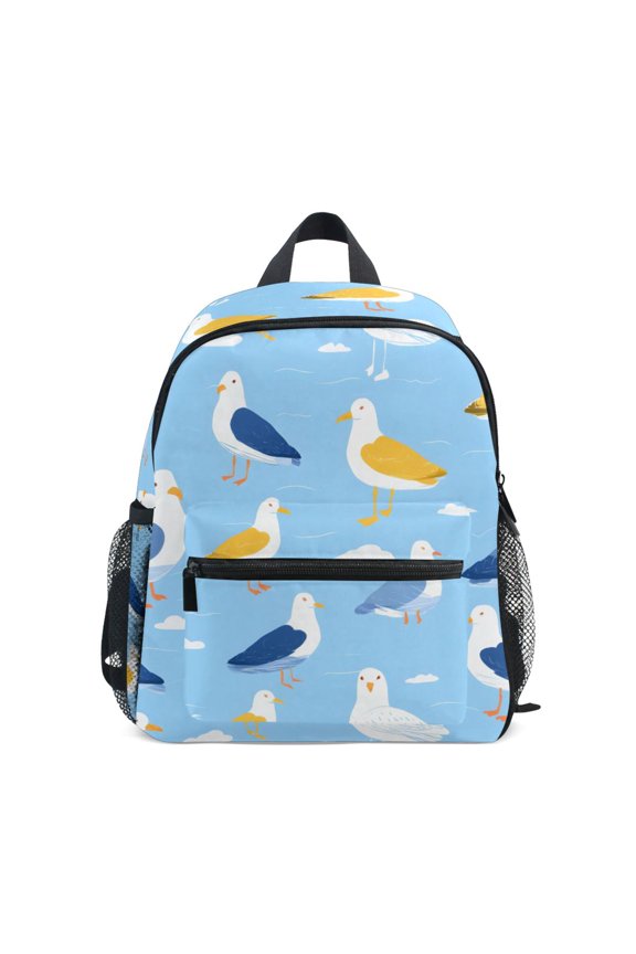 Pigeon Pattern Mini Backpack Cute Small Backpack with Chest Strap and Whistle Ages 3-8