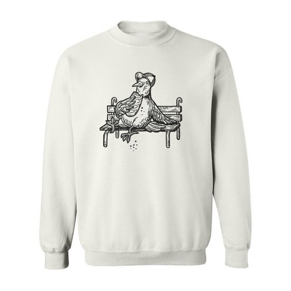 Pigeon Sitting On A Park Bench Sweatshirt Men -Image by Shutterstock, Male 3X-Large