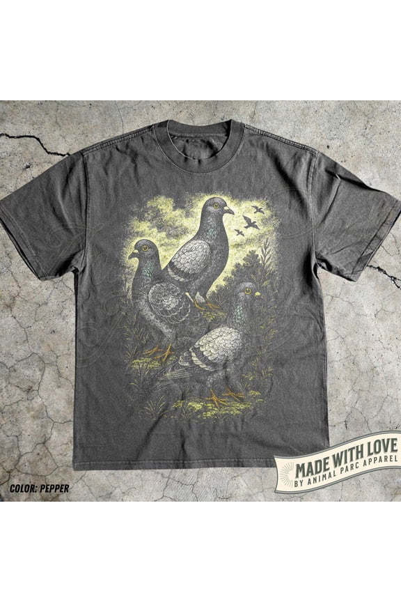 Pigeon T Shirt Vintage Bird Graphic Tee, Urban Wildlife Shirt, Retro Nature Illustration Top, City Birdwatcher , Cottagecore Animal Tee All Size S-5XL