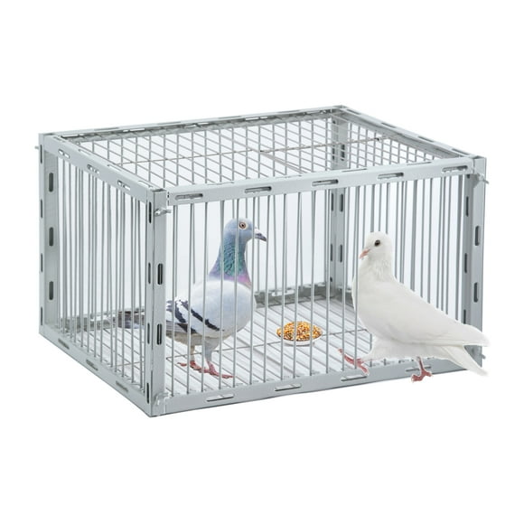 Pigeon Trap with Escape-Proof, Bird Trap Cage with One-Way Entry Portable Unharmful, Iron with Anti-Rust Paint, Off White