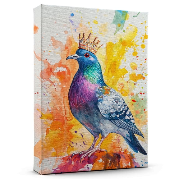 Pigeon Victoria Crowned Canvas Wall Art Animal Decor, Pigeon Victoria Crowned Canvas Prints Wild Animal Artwork for Living Room Bedroom Office 190HD855