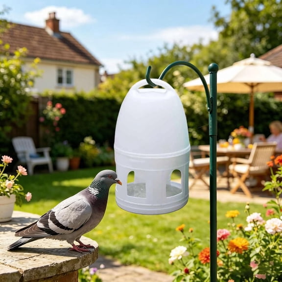 Pigeon Water Dispenser 5L, Automatic Bird Water Feeder With Hanging Handle, Plastic Container For Pet Birds Parrots Chickens (5L)
