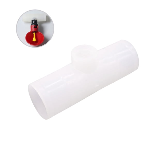 BESTOYARD 12Pcs White Plastic Tee Water Pipe for Farm Animal Supplies Birds Chicken Drinking Fountain