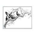thumbnail image 1 of Pigeons Sitting On The Tree Branch 32 in x 24 in Framed Drawing Canvas Art Print, by Designart, 1 of 5