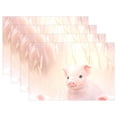 thumbnail image 1 of Piggies Pig Wheet 12×18 inch Placemats Heat Resistant Washable Foldable Rectangular Placemats Set Decoration Indoor Outdoor for Kitchen Dining Table 1PC, 1 of 8