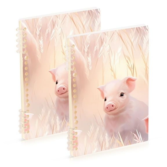 Piggies Pig Wheet Ring Binder Notebook Journey Note Diary College Ruled Spiral Notebook Study Loose Leaf Paper A5 60 Pages