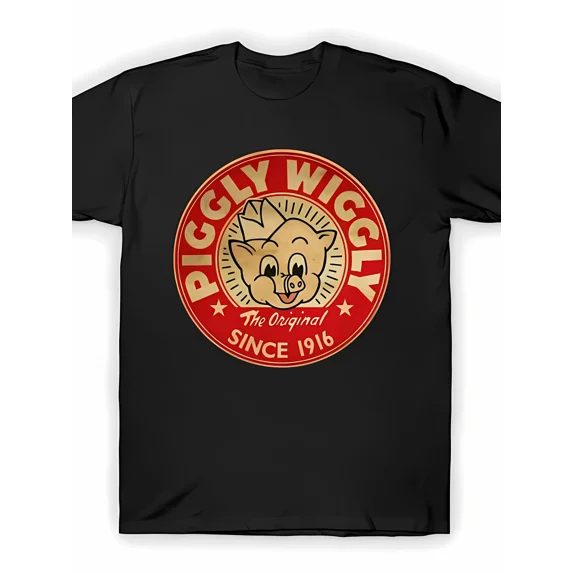 Piggly Wiggly Men'S Fashion T-Shirt - Original White, Short-Sleeved