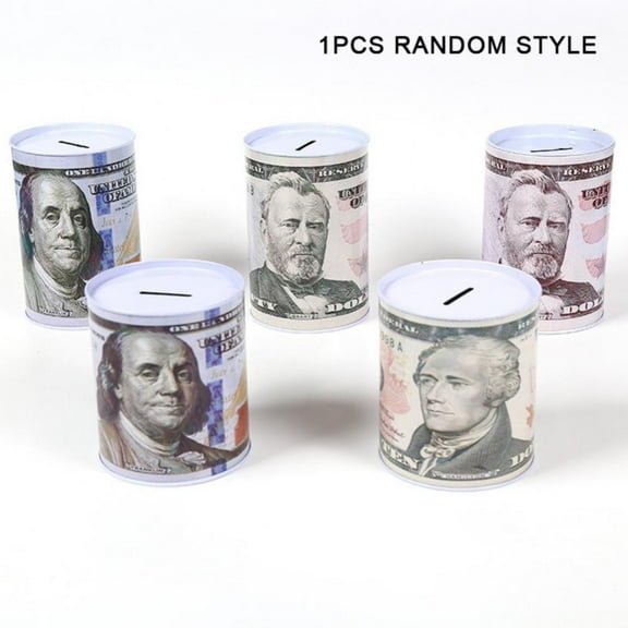 Piggy Bank 100 Dollar Bill 5" Tall Money Jar Money Saving Can for Adults Kids