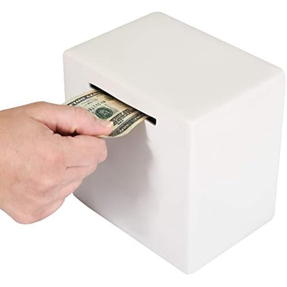 Piggy Bank for Adults - Must Break to Access Money | Ceramic Savings Bank to Help Budget and Save for Vacation Wedding or Childs College Fund | Money Saver Box with One Small Opening | Birthday Gift