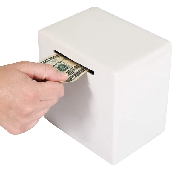 Piggy Bank for Adults - Must Break to Access Money | Ceramic Savings Bank to Help Budget and Save for Vacation Wedding or Childs College Fund | Money Saver Box with One Small Opening | Birthday Gift