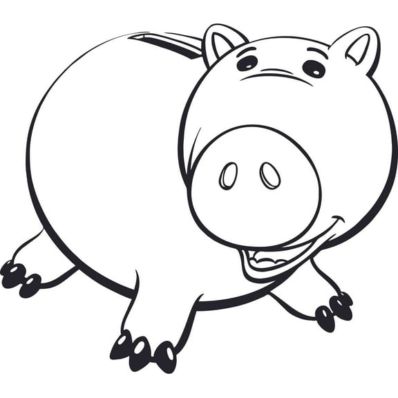 Piggy Bank Cartoon Characters Decor Wall Art Vinyl Sticker Design Decal Girls Boys Kids Room Bedroom Nursery Kindergarten Fun Home Children Room Decor Wall Art Sticker Vinyl Size (20x20 inch)