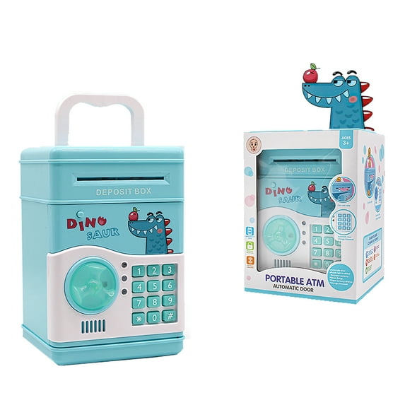 Piggy Bank Cash Coin Can ATM Bank, Electronic Coin Money Saving Bank for Children, Boys Girls Best Gift (Dinosaur)