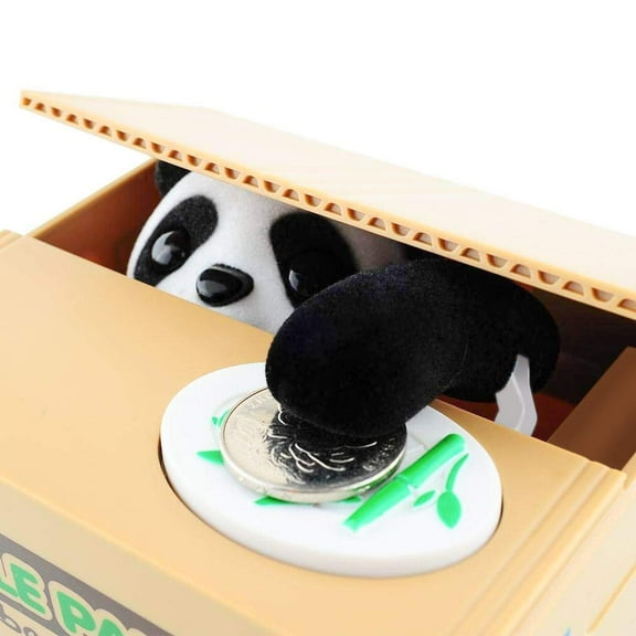 Piggy Bank for Kids Adults, ATM Coin Cash Money Counter Saving Boxs Can, Cute Panda Electronic Smart Voice Prompt Piggy Bank Safe Locks, Great Gift for Boys & Girls, Classic Panda