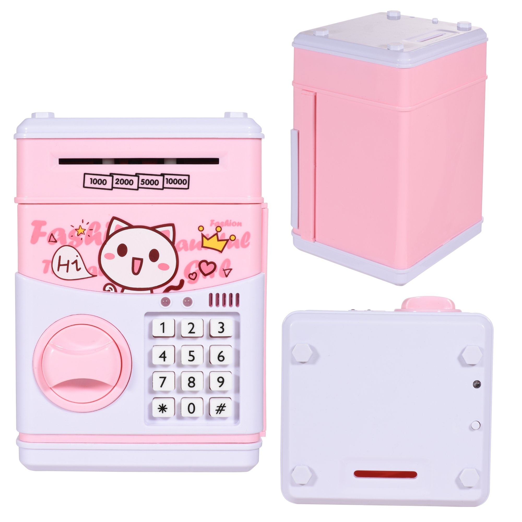Kids Electronic Money Saving Box ATM – Cute Yellow Cat Password Piggy Bank Toy