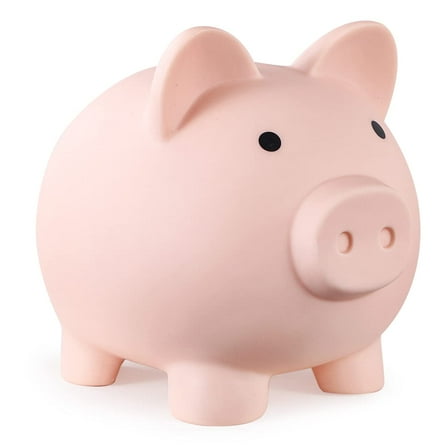 Piggy Bank for Kids, Unbreakable Plastic Cash Box, Coin Bank for Girls and Boys, Medium Size Piggy Banks, Practical Gifts for Birthday, Easter, Baby Shower, Flesh-Colour