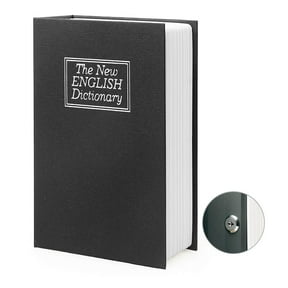 Piggy Bank, Real Paper Transfer Book Safe Box, Hollow with Secret Hidden Compartment, Key Lock, 4.5"3.1"1.8", Black Dictionary-Key