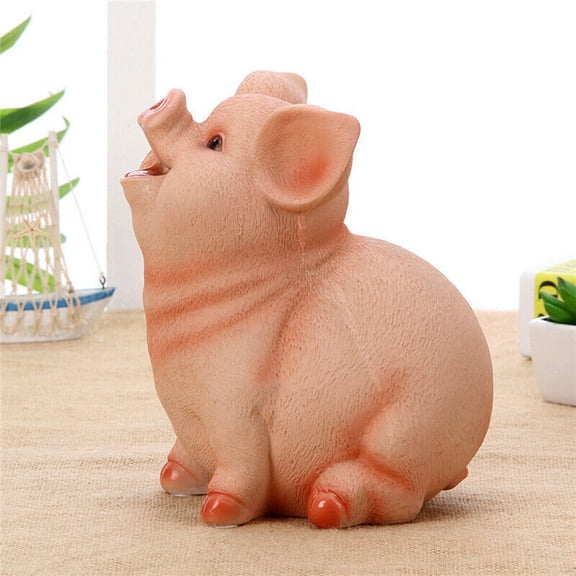 Piggy Bank Resin Craft Coin Bank Money Pig Shaped Box Gifts for Kids New