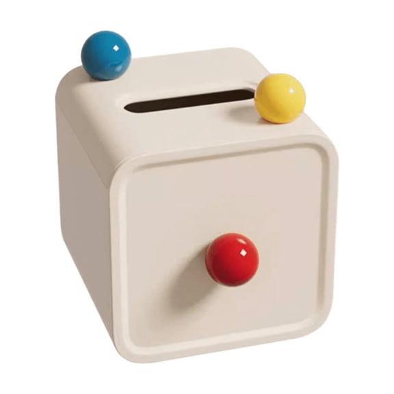 Piggy Bank With Retro Square Design, Featuring Top Coin Slot And Front Drawer For Storage, Made From Durable Non-Toxic , Designed For Children's Room And Bedroom,