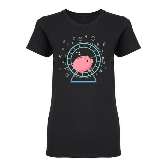 Piggy Bank Running Shaped T-Shirt Women -Image by Shutterstock, Female x-Large