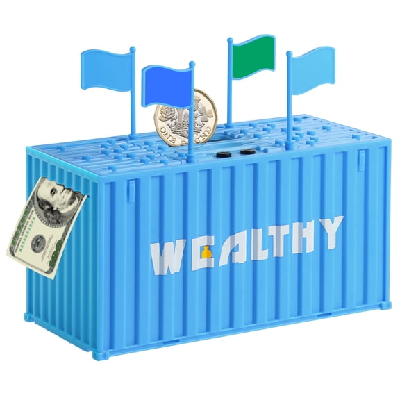 Piggy Bank, TSV Smart Container Coin Bank, Coin Counter Machine with LCD Counter, Money Counting Jar with Total Amount Displayed, Blue