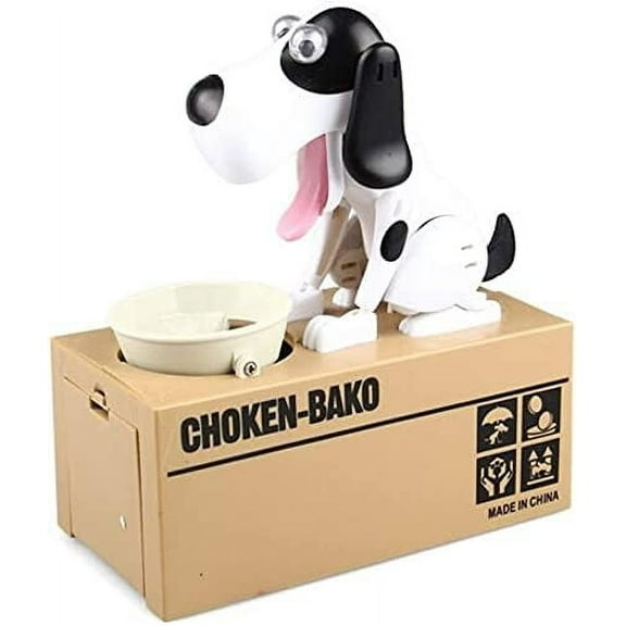 Piggy Bank Toy for Kids,Coin Piggy Bank Funny Dog Piggy Bank,Best Christmas New Year Birthday Gift for Boys Girls (Black)