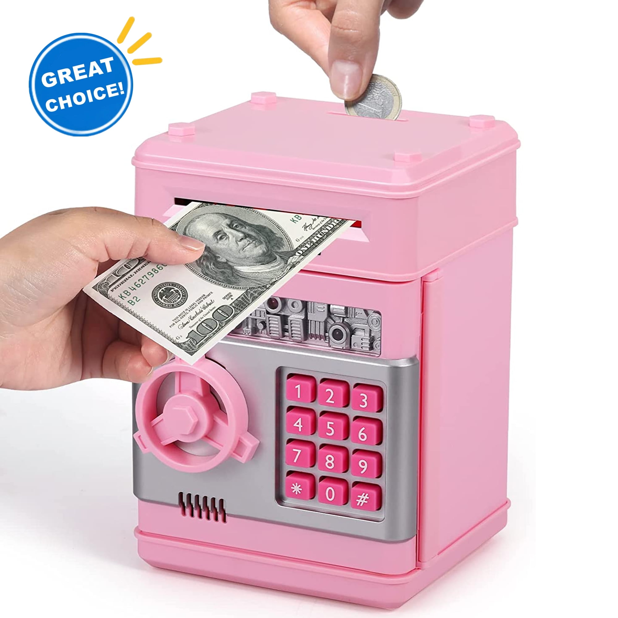 Cash Coin Can ATM Bank,Toys for Ages 8-13, Gifts for Boys 8-12, Girls for  6-12 Years Old, Girl Gifts Age 8-12, The Best Gifts for Kids（Red）