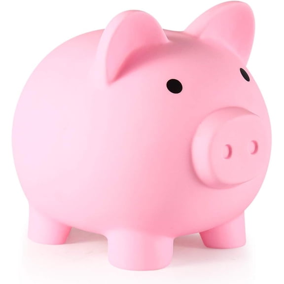 Unbreakable Plastic Money Bank, Coin Bank for Girls and Boys, @ Medium Size Piggy Banks, # Practical Gifts for Birthday, Easter, Christmas (Pink), Piggy Bank !