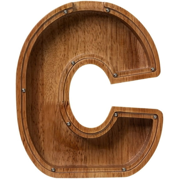 Piggy Bank Wooden Letter Piggy Bank for Kids Boys Girls Gifts Alphabet C Money Bank Coin Bank
