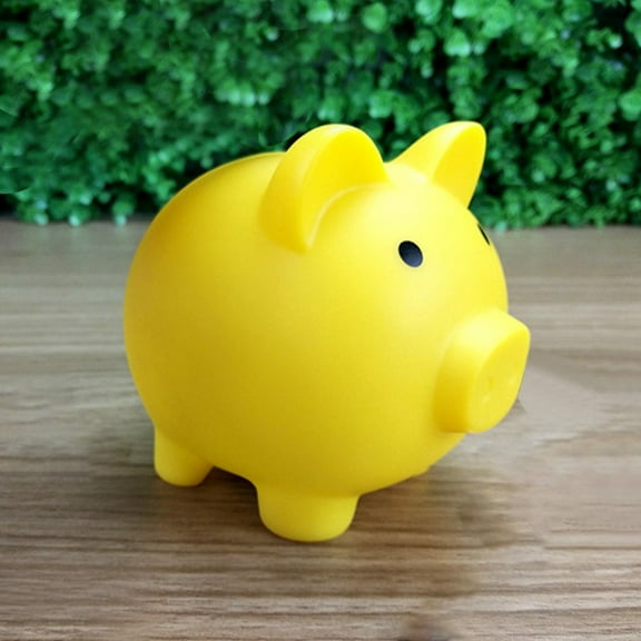 Piggy Bank - Yellow 5.2X4 Inches Cute Piggy Bank With Easy Coin Slot, Secure Lid, Durable - For , ren, Bedroom Study Room Storage, Birthday Gift For Friends And