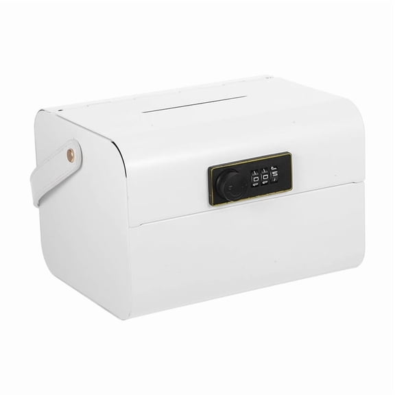 Piggy Bank for Kids 5-12 Years Old,Portable Kids Safe Bank with Code,Small Cash Box with Combination Lock White