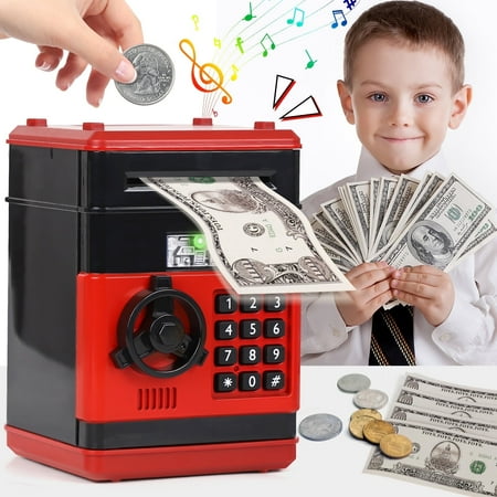 Piggy Bank for 5+ Kids, Electronic Money Saving Box with Password, Automatic Paper Money Scroll