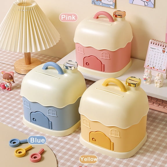 Piggy Bank for Kids, Stylish Money Saving Box with Large Capacity with 2 Saving Slot, Perfect for Kids Adults Desktop Ornament, Pink