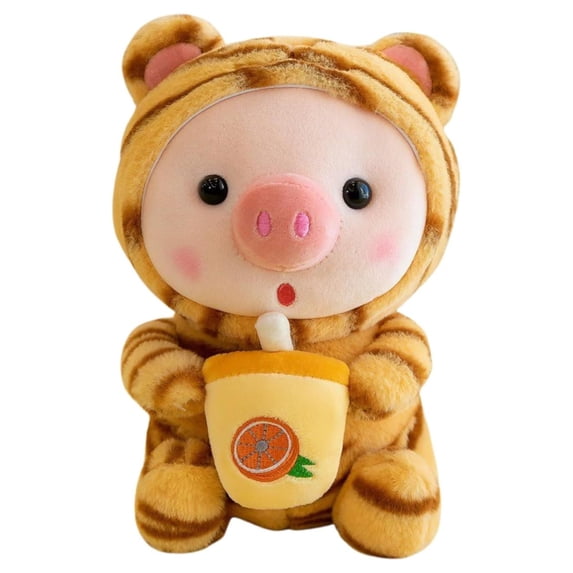 Piggy Boba Plush Cute Fluffy Adorable Pig Stuffed Animal Toy