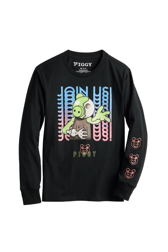 Piggy Boy's Join Us! Survival Horror Game Graphic Long Sleeve T-Shirt
